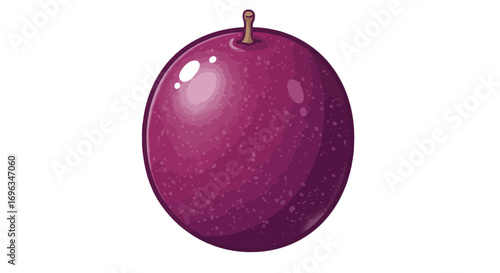 Isolated passionfruit illustration purple fruit tropical food healthy diet fresh exotic ingredient on transparent background