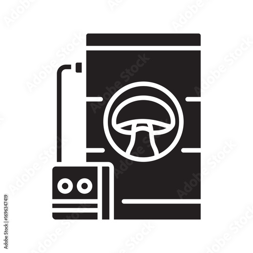 mushroom pasteurization color flat icon for digital and print projects.