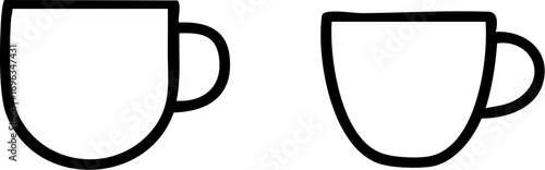 Minimalist Coffee Cups Line Art Icons.