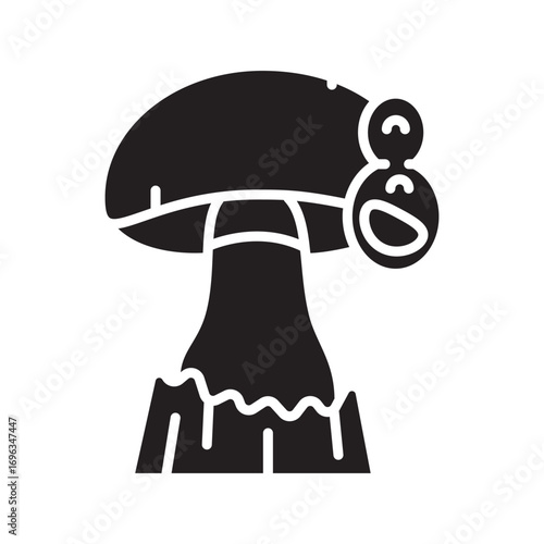 mushroom spores color flat icon for digital and print projects.