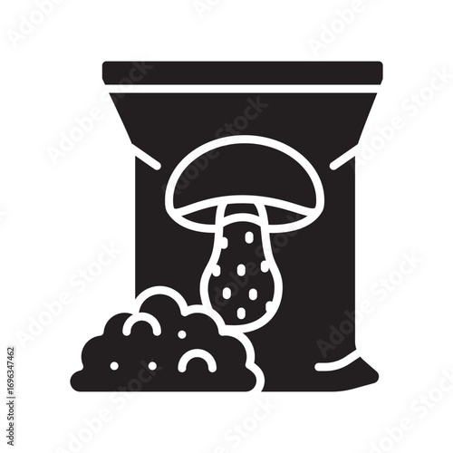 mushroom substrate color flat icon for digital and print projects.