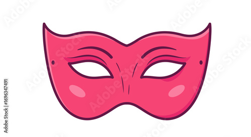 Pink masquerade mask costume party disguise venetian carnival face covering celebration festive event decor on transparent background
