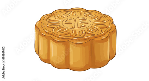Delicious mooncake traditional pastry asian dessert chinese festival food sweet treat bakery confectionery delicacy on transparent background