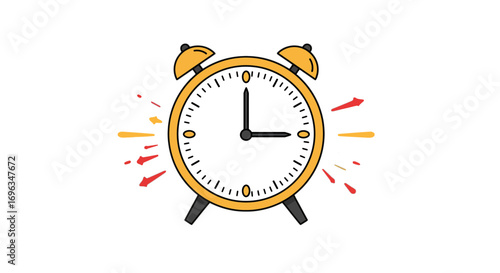 Alarm clock time reminder deadline schedule morning wake up call urgency notification timer urgency deadline on transparent background