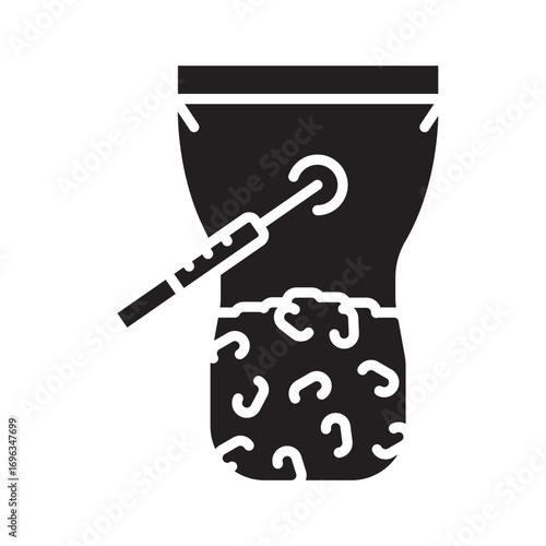 mushroom inoculation color flat icon for digital and print projects.