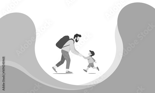 Modern Father’s Day illustration symbolizing love and appreciation for dads, perfect for social media, flyers, posters, and celebration designs.