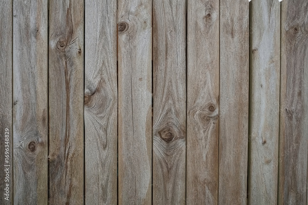 Naklejka premium Section of an aged wooden fence without paint