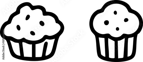 Simple HandDrawn Muffin and Cupcake Icons.