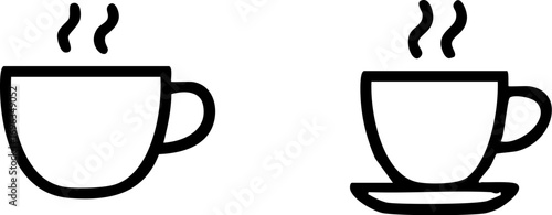Steaming Coffee Cup Icons and Symbols.
