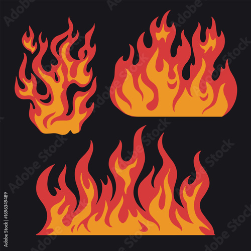 Vibrant dynamic flames show fire effects