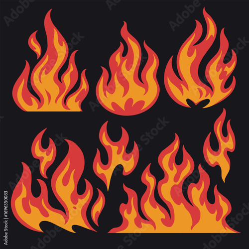 Fire graphics collection in vibrant colors