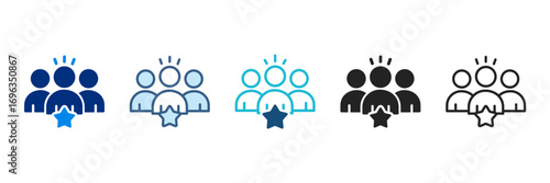 Leadership Icon Set Multiple Style Vector Illustration	