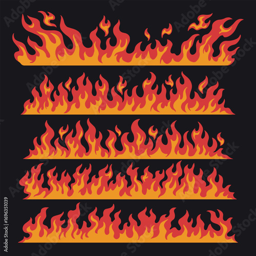 Vibrant flames dancing in a dynamic display