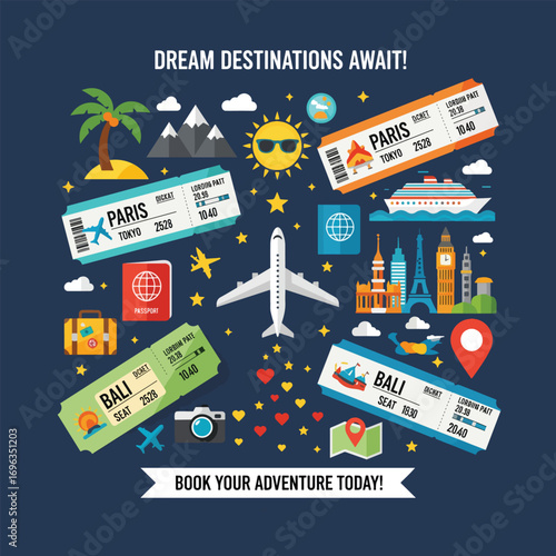 Travel Destinations Infographic Illustration