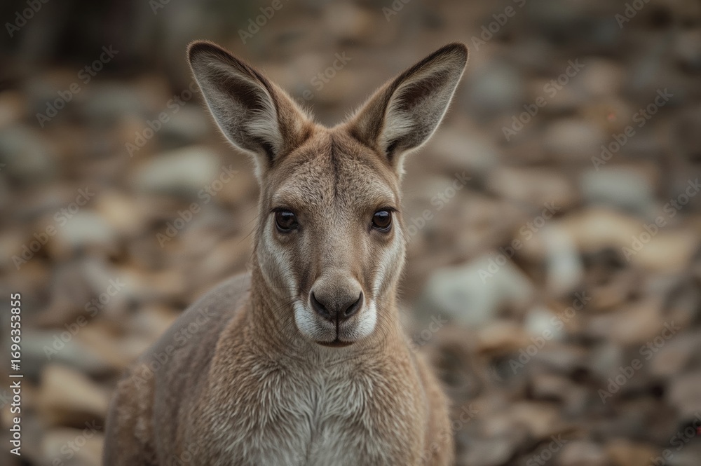 Fototapeta premium Wildlife of Down Under: Facing the Kangaroo Head-On