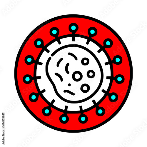 Microscopic virus cell illustration, science and medicine visuals for research presentations