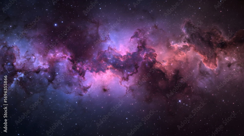 Fototapeta premium Breathtaking cosmic nebula with vibrant interstellar clouds and stars