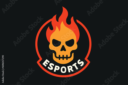 Flaming Skull Esports Logo Design.