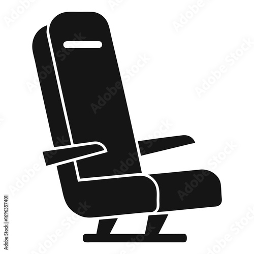 Airplane Passenger Seat Silhouette Vector Illustration