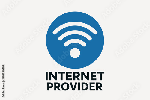 Internet Provider Logo with WiFi Symbol on White Background.