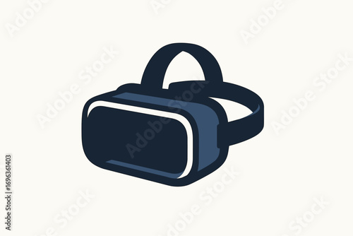 Simple vector illustration of a modern virtual reality headset.