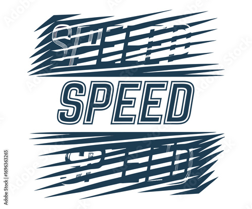 Stylish speed lettering with motion blur effect, perfect for automotive designs, hot rod emblems, and motorhead apparel, conveying a sense of velocity and power