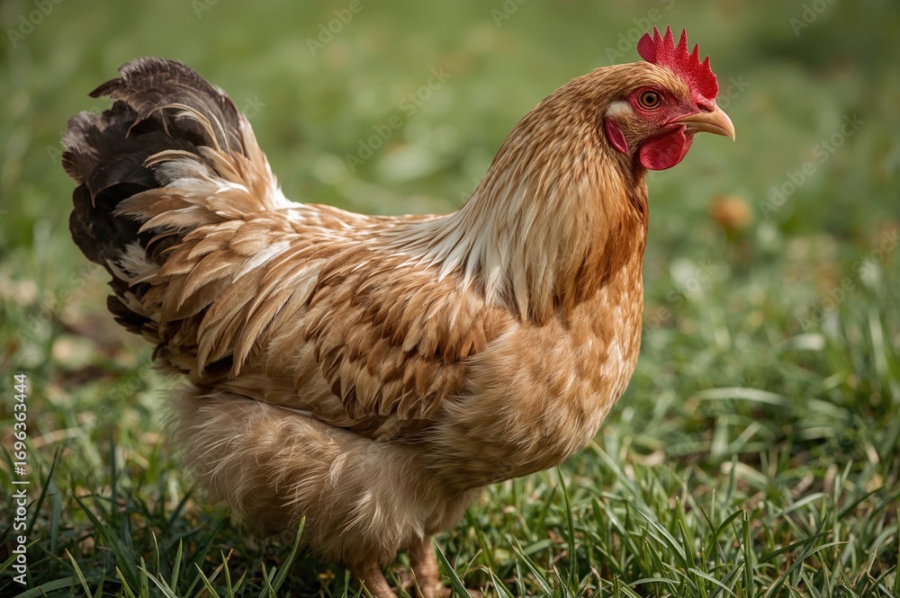 Fototapeta premium Small Bantam Hen in the Backyard