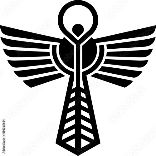 Golden Ankh Eternal Life Hieroglyph Vector Illustration