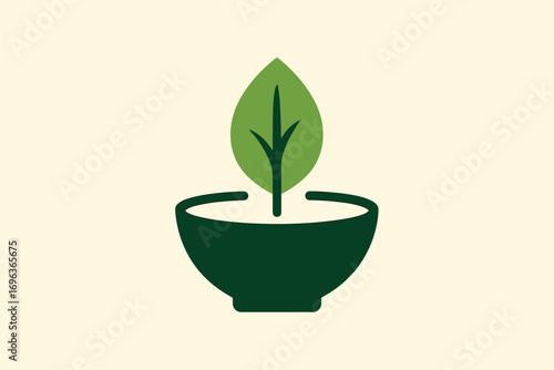 Bowl with Sprout - A Symbol of Growth and Natural Food.