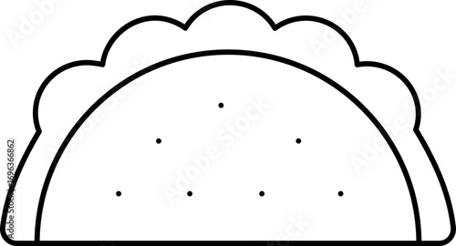 Isolated Tacos Icon in Stroke Style.