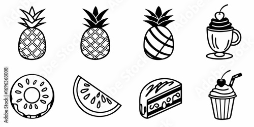 Collection of Delicious Food and Drink Icons