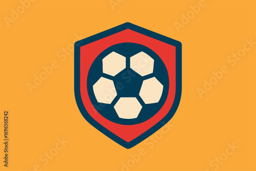 Soccer Ball Emblem Shield Icon Graphic Design.