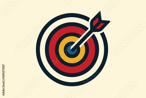Target with arrow hitting the bullseye representing success and accuracy.