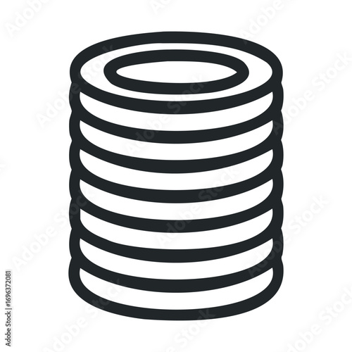 Stacked coins symbolizing savings and investment options. Vector line illustration