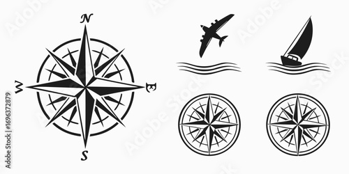 Nautical and Aviation Travel Icons