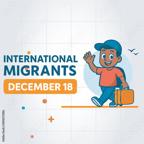 December 18 International Migrants Day Social Banner or Cover