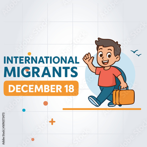 December 18 International Migrants Day Social Banner or Cover