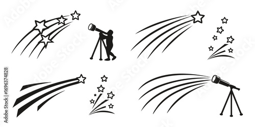 Shooting Stars and Telescope Icons