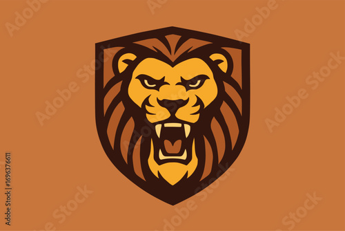 Aggressive Lion Head Logo Design.