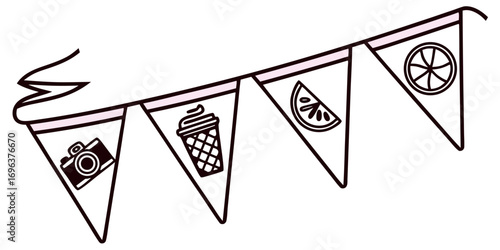 Summer Party Bunting with Icons
