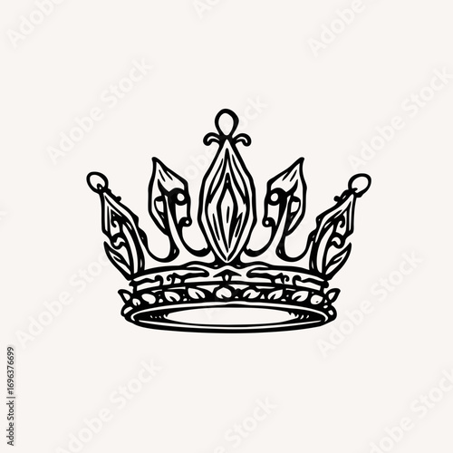 Golden king crown, a royal and luxurious symbol of authority, in a majestic vector illustration