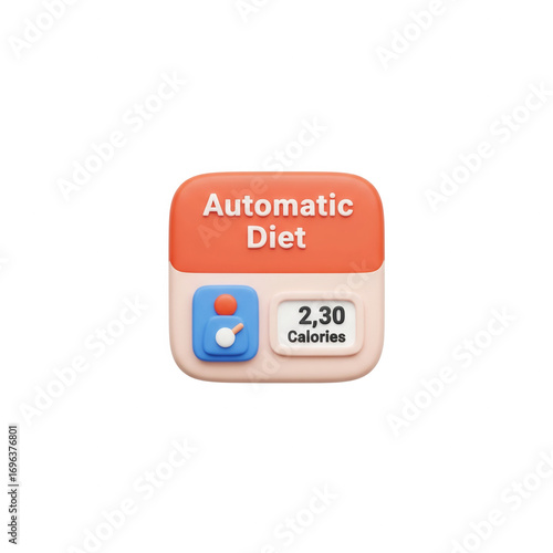 Automatic Diet Application Icon Concept Representing Calorie Counting On A Transparent Background