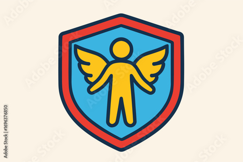 Guardian angel shield symbol representing protection and safety.