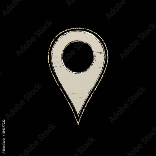Location marker icon indicating a specific point on a map with a simple design and neutral color scheme