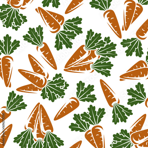 Carrot background, pattern set. Collection icon carrot. Vector