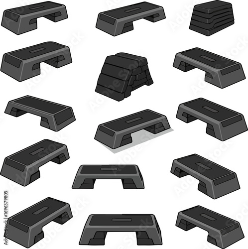 Isometric Detailed Aerobic Step Platform Exercise Equipment Fitness Variation