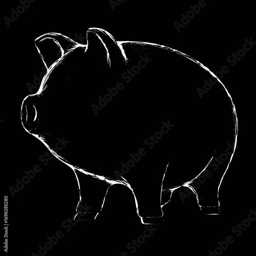 Silhouette of a piggy bank representing savings and financial planning at night