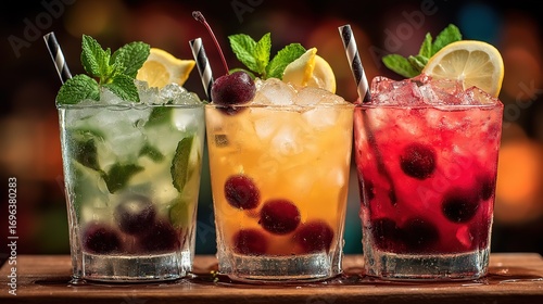 mojito cocktail with strawberry