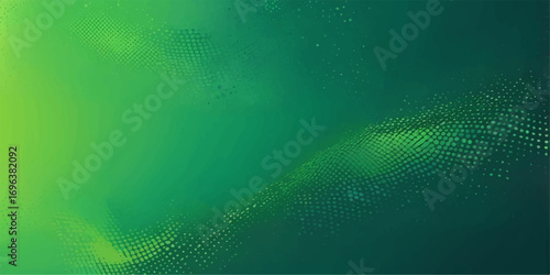 Bright digital illustration of an abstract green background with futuristic geometric lines and a subtle grid pattern
