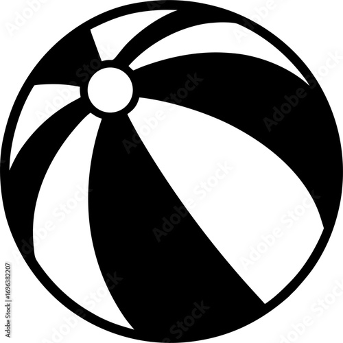 Beach Ball Silhouette Clipart | Tropical Vacation Graphic Art
